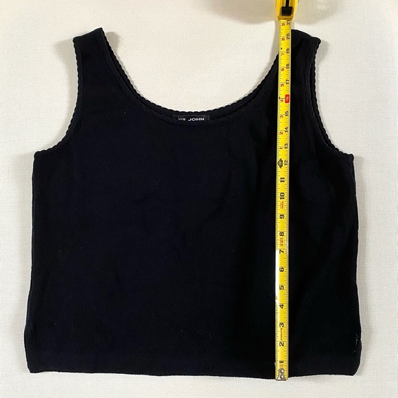 ST. JOHNS SCALLOPED EDGE KNIT TANK TOP BLACK, WOMEN SIZE S - Picture 8 of 11